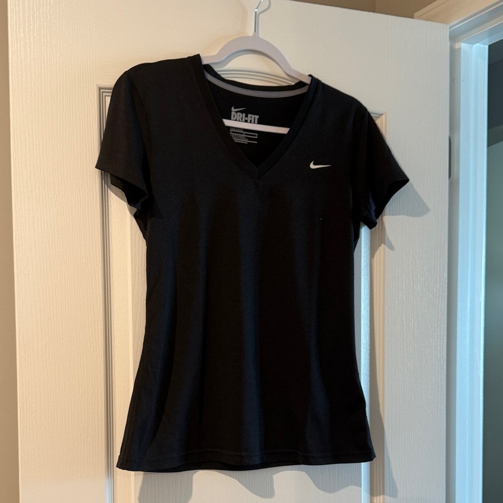 Nike Women's Black V-Neck Dri-FIT Tee